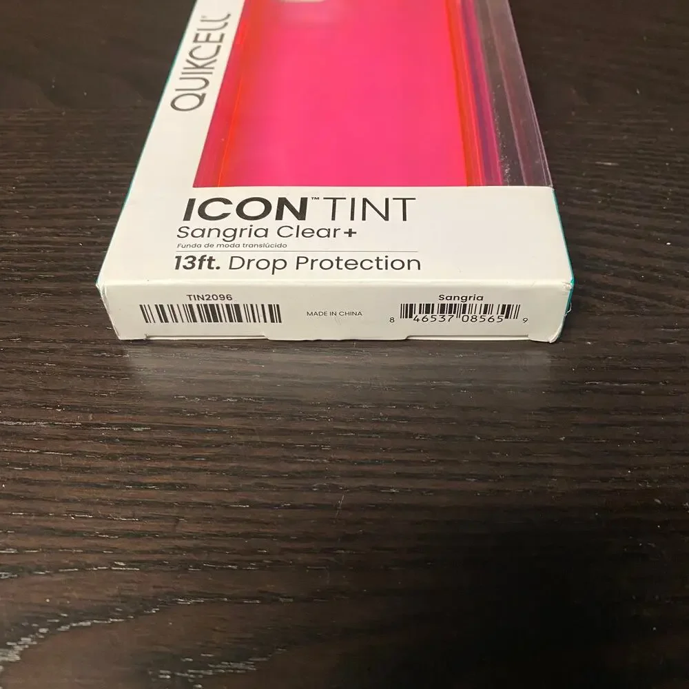 New Quikcell Galaxy A13 Icon Tint Sangria Clear+ 13 ft Drop Phone Case Pink